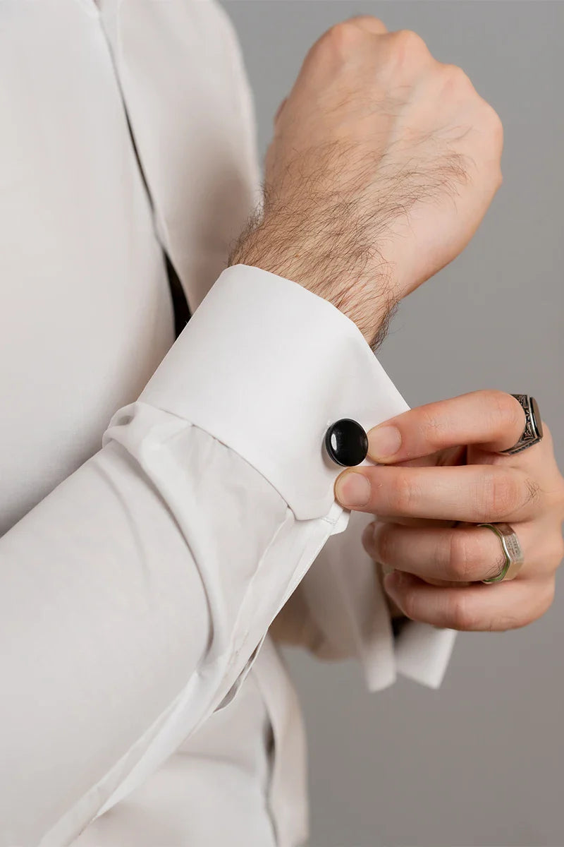 "Anthem Black Agate Skull Cufflinks